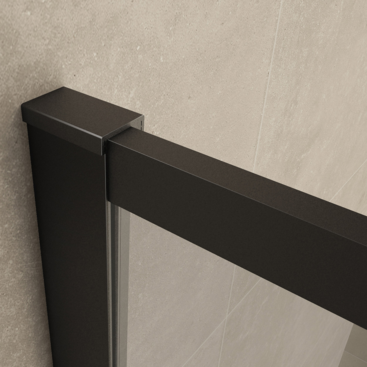 Wiesbaden Square Inloopdouche 10mm NANO Helder Glas / Mat Zwart Frame
